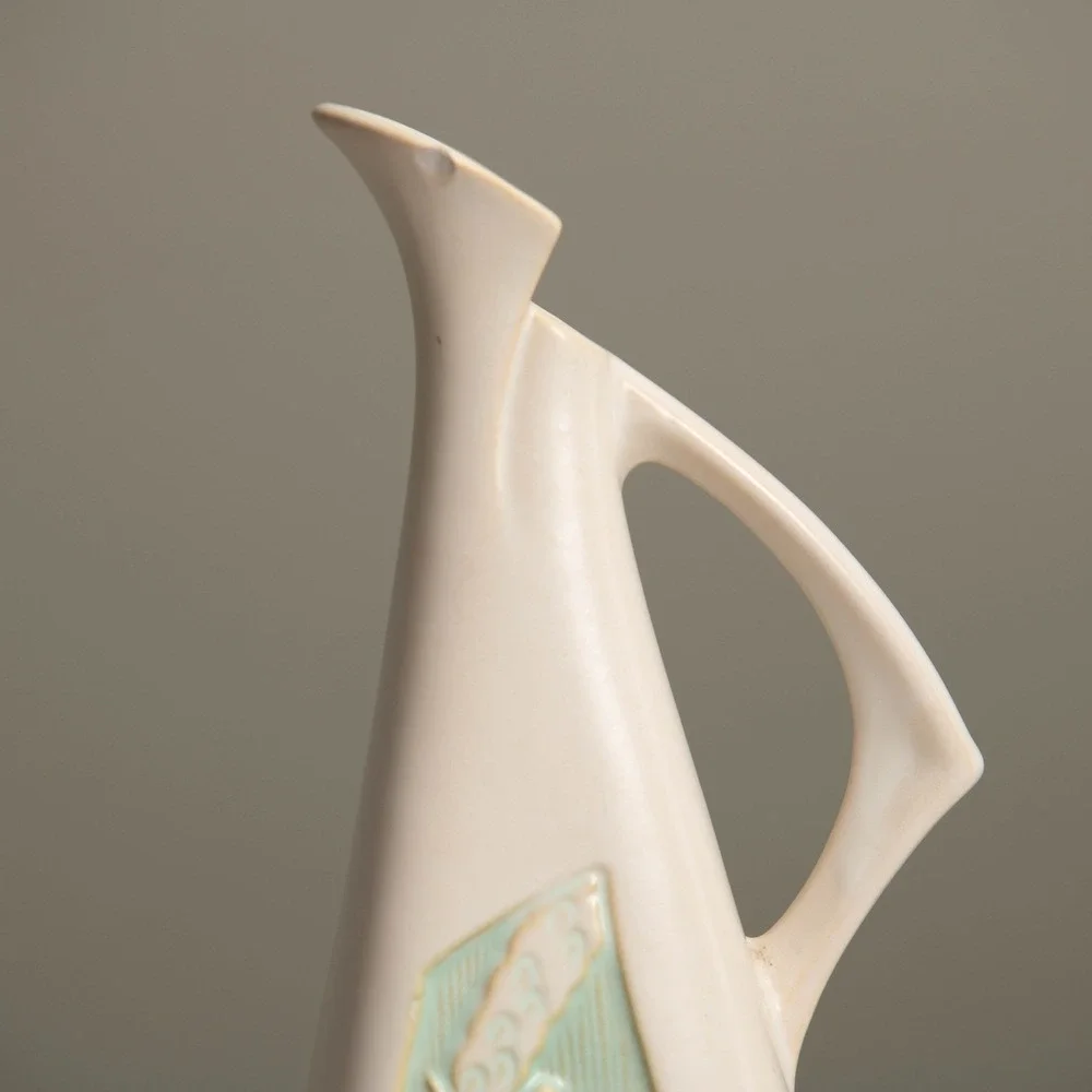 VTG Roseville Pottery Raymor Floral Ewer Pitcher Mid Century Modern 50s Art Deco